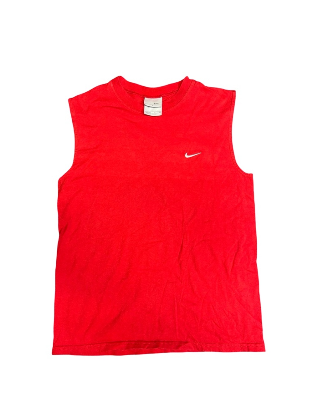 Nike Red Sleeveless Tank Top with White Swoosh